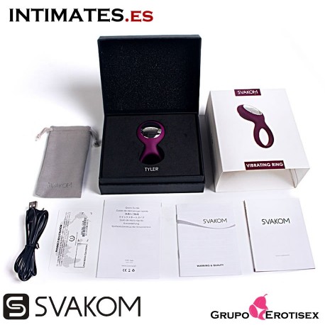 Tyler - Negro · Anillo vibrador recargable · Svakom