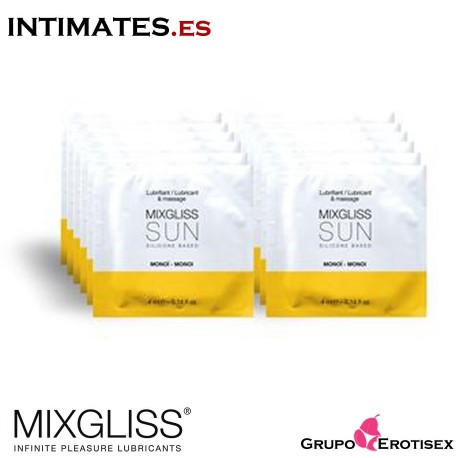 Sun Monoï 4 ml · Lubricante aroma fresa · Pack 12 uds. · Mixgliss en intimates.es "Tu Personal Shopper Erótico Online"  