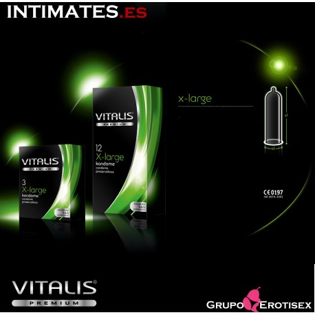 x-large · 12 Preservativos extra largos · Vitalis Premium en intimates.es "Tu Personal Shopper Erótico Online" 