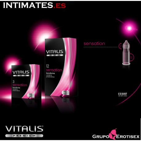 Sensation · 12 Preservativos granulados y estriados · Vitalis Premium en intimates.es "Tu Personal Shopper Erótico Online" 