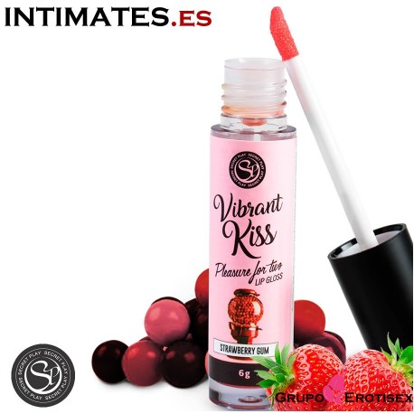 Lip Gloss Love Chicle de Fresa · Brillo labial con ondas de vibración de Secret Play, que puedes adquirir en intimates.es "Tu Personal Shopper Erótico Online" 
