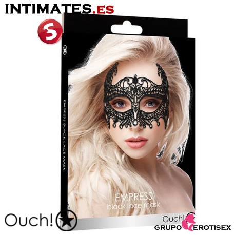 Empress Black Lace · Máscara veneciana negra de Ouch!, que puedes adquirir en intimates.es "Tu Personal Shopper Erótico Online"