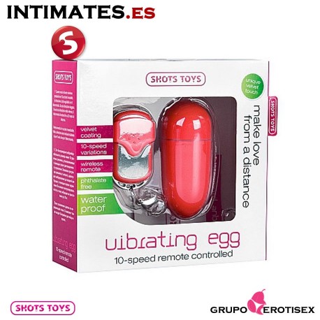 Huevo vibrador control remoto 10v - Mediano - Rojo de Shot toys, que puedes adquirir en intimates.es "Tu Personal Shopper Erótico Online" 