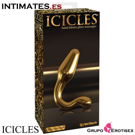 G12 · Masajeador de cristal · Icicles Gold Edition by Pipedream, que puedes adquirir en intimates.es "Tu Personal Shopper Erótico Online"