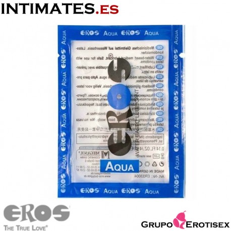 Aqua 4 ml · Lubricante acuoso de Eros by Megasol Cosmetics, que puedes adquirir en intimates.es "Tu Personal Shopper Erótico Online".