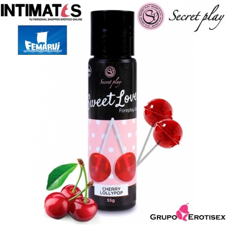 Cherry Lollipop · Gel lubricante comestible 55g. · Secret Play, que puedes adquirir en intimates.es "Tu Personal Shopper Erótico Online" 
