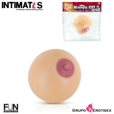 Hands Off!! My Ball · Pelota antiestrés en forma de seno · Fun Novelties, que puedes adquirir en intimates.es "Tu Personal Shopper Erótico"