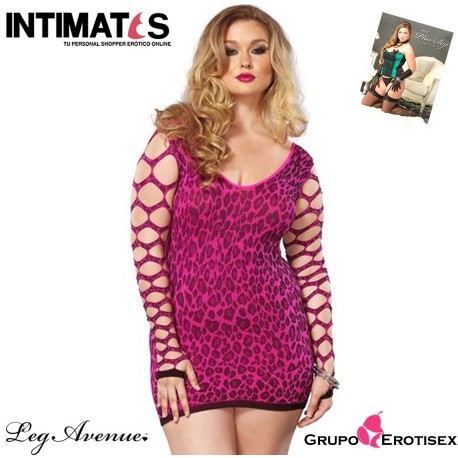 Seamless Leopard -Pink · Mini vestido estampado leopardo · Leg Avenue, que puedes adquirir en intimates.es "Tu Personal Shopper Erótico Online"