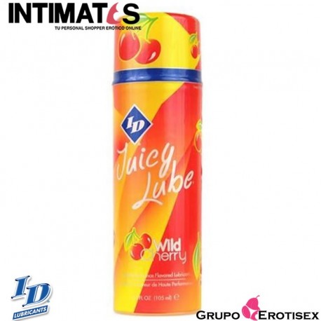 Juicy Lube 105 ml · Lubricante sabor a cereza salvaje · ID Lubricants, que puedes adquirir en intimates.es "Tu Personal Shopper Erótico Online" 