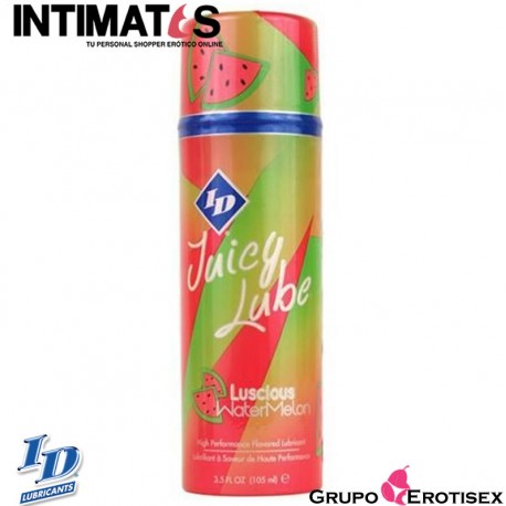 Juicy Lube 105 ml · Lubricante sabor a sandia · ID Lube, que puedes adquirir en intimates.es "Tu Personal Shopper Erótico Online" 