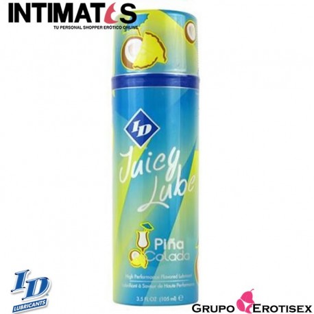 Juicy Lube 105 ml · Lubricante sabor a piña colada · ID Lube, que puedes adquirir en intimates.es "Tu Personal Shopper Erótico Online"