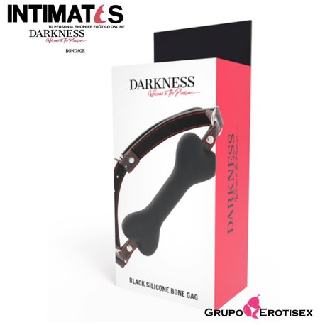 Black Silicone Bone Gag · Mordaza hueso negro · Darkness, que puedes adquirir en intimates.es "Tu Personal Shopper Erótico Online"