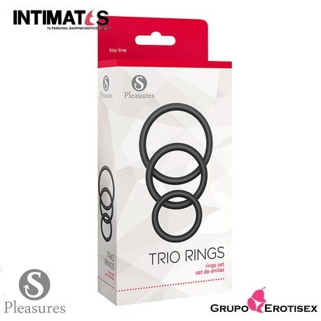Trio Rings Black · Set de 3 anillos para el pene · Sinful Pleasures, que puedes adquirir en intimates.es "Tu Personal Shopper Erótico Online" 