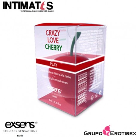 Crazy Love Cherry · Crema para pezones besable 8ml. · Exsens, que puedes adquirir en intimates.es "Tu Personal Shopper Erótico Online" 