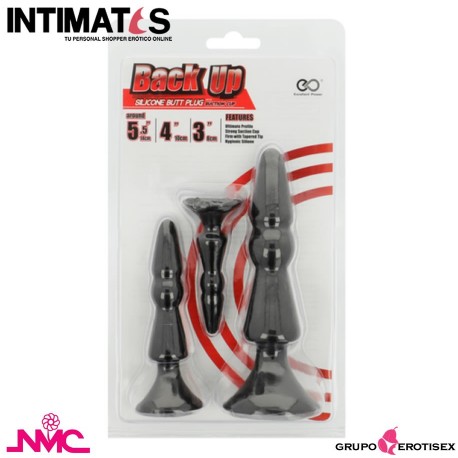 Back Up ·  Kit de 3 plug anales de silicona · Nanma, que puedes adquirir en intimates.es "Tu Personal Shopper Erótico Online" 