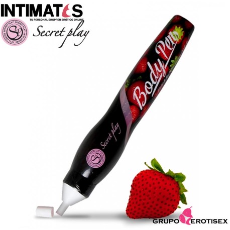 Body Pen · Bolígrafo sabor a fresa · Secret Play, que puedes adquirir en intimates.es "Tu Personal Shopper Erótico Online" 