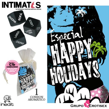 Happy Holidays · Pack Bolsa Organza · Inedit, que puedes adquirir en intimates.es "Tu Personal Shopper Erótico Online" 