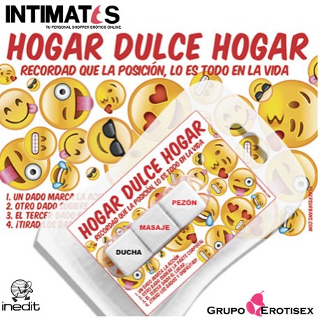 Hogar Dulce Hogar · 3 Dados Mini Emoticonos · Inedit, que puedes adquirir en intimates.es "Tu Personal Shopper Erótico Online" 