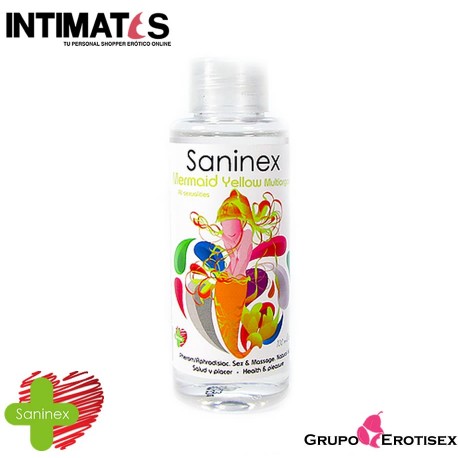 Mermaid Yellow Multiorgasmic · Aceite sexual y de masaje íntimo · Saninex, que puedes adquirir en intimates.es "Tu Personal Shopper Erótico Online" 