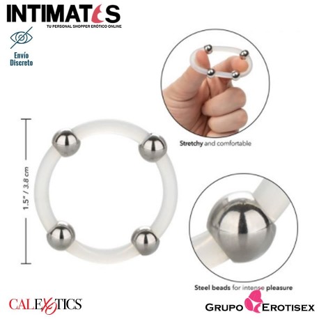 Steel Beaded · Anillo de silicona con cuentas de acero · CalExotics, que puedes adquirir en intimates.es "Tu Personal Shopper Erótico Online" 
