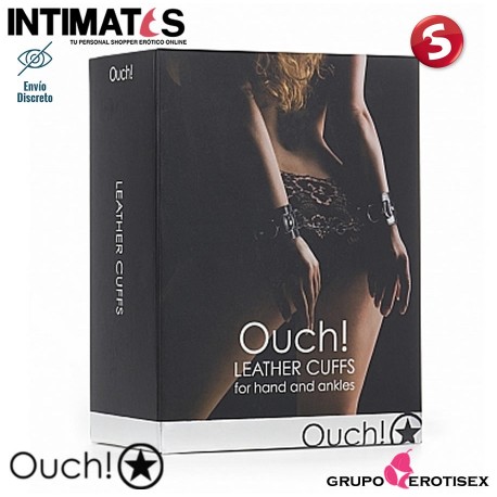 Leather Cuffs - Black · Esposas de Cuero · Ouch!, que puedes adquirir en intimates.es "Tu Personal Shopper Erótico Online" 
