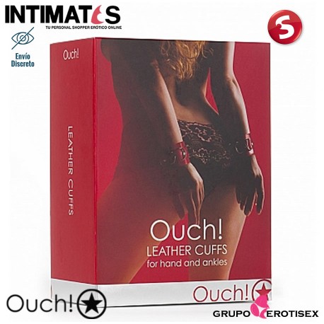 Leather Cuffs - Red · Esposas de Cuero · Ouch!, que puedes adquirir en intimates.es "Tu Personal Shopper Erótico Online" 