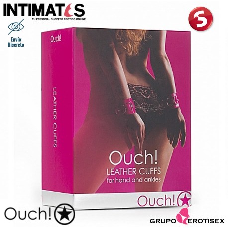 Leather Cuffs - Pink · Esposas de Cuero · Ouch!, que puedes adquirir en intimates.es "Tu Personal Shopper Erótico Online" 