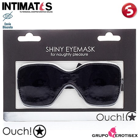 Shiny Eyemask · Antifaz negro brillante · Ouch! , que puedes adquirir en intimates.es "Tu Personal Shopper Erótico Online