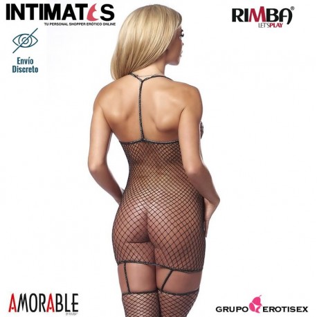 No. 1503 · Vestido de rejilla con medias adjuntas · Rimba, que puedes adquirir en intimates.es "Tu Personal Shopper Erótico Online"