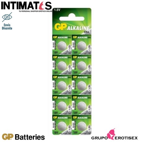Pilas alcalinas tipo botón LR54 10u. · GP Batteries, que puedes adquirir en intimates.es "Tu Personal Shopper Erótico Online"