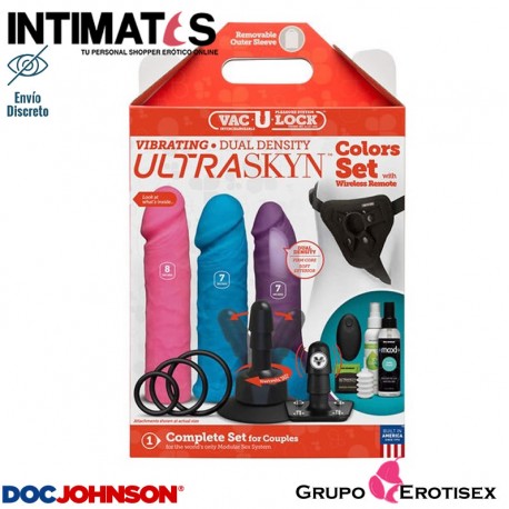 Colors Set · Kit vibrador para parejas Ultraskyn Dual Density · Doc Johnson, que puedes adquirir en intimates.es "Tu Personal Shopper Erótico Online" 