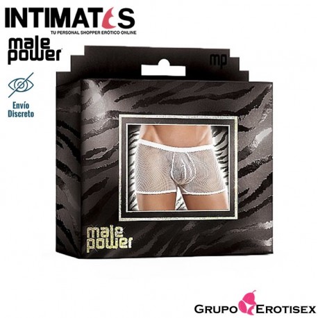 Pouch Short M · Bóxer de red blanca para hombre · Male Power, que puedes adquirir en intimates.es "Tu Personal Shopper Erótico Online" 