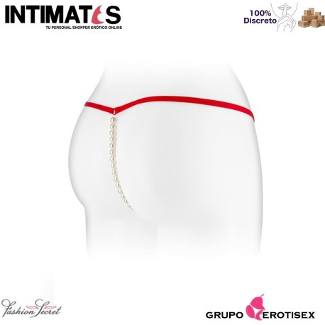 Venusina · Tanga rojo abierto con perlas nacaradas · Fashion Secret, que puedes adquirir en intimates.es "Tu Personal Shopper Erótico Online" 