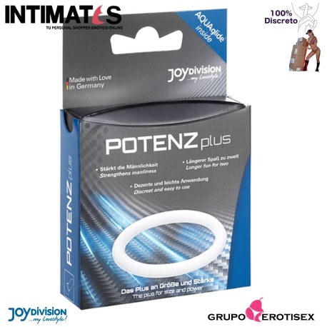 POTENZplus - L - Trasparent · Prolonga la erección y retrasa la eyaculación · JoyDivision, que puedes adquirir en intimates.es "Tu Personal Shopper Erótico Online" 