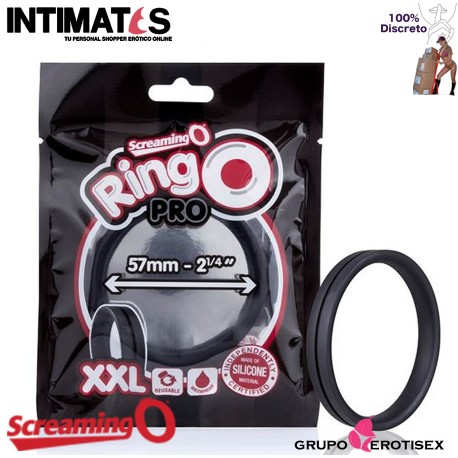 RingO Pro LG 32mm · Anillo de silicona negro · Screaming O, que puedes adquirir en intimates.es "Tu Personal Shopper Erótico Online" 