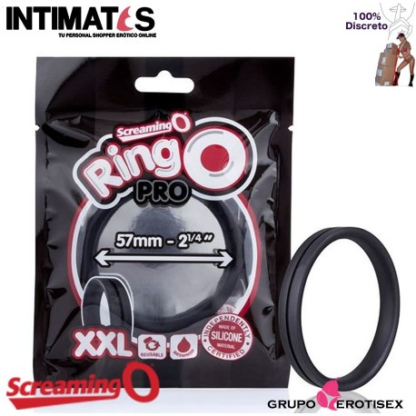 RingO Pro LG  32mm · Anillo de silicona negro · Screaming O, que puedes adquirir en intimates.es "Tu Personal Shopper Erótico Online" 