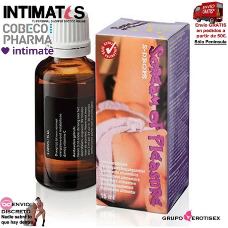 Scream Of Pleasure · Gotas estimulantes 15ml · Cobeco, que puedes adquirir en intimates.es "Tu Personal Shopper Erótico Online" 