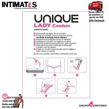 Lady Condom · Condón femenino · Uniq, que puedes adquirir en intimates.es "Tu Personal Shopper Erótico Online"