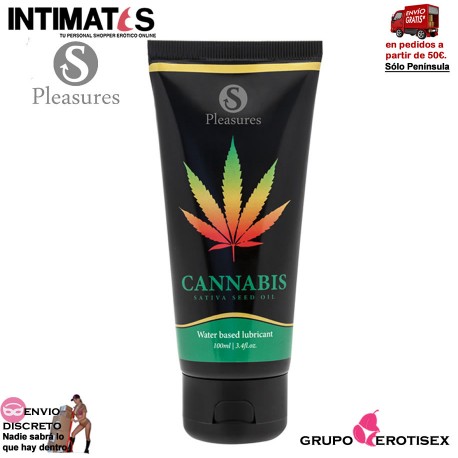 Cannabis 100 ml · Lubricante con base de agua · Eros, que puedes adquirir en intimates.es "Tu Personal Shopper Erótico Online" 