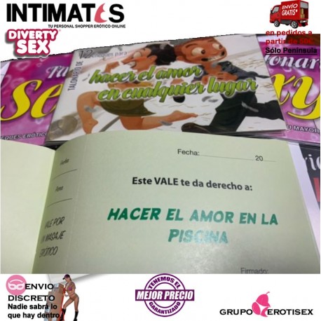Hacer el amor en cualquier lugar · Talonario 12 cheques · Diverty Sex, que puedes adquirir en intimates.es "Tu Personal Shopper Erótico Online"