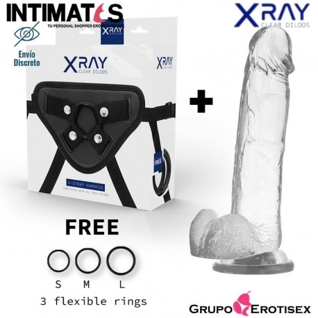 Arnés + Consolador realista transparente 220mm · Ray Clear , que puedes adquirir en intimates.es "Tu Personal Shopper Erótico"