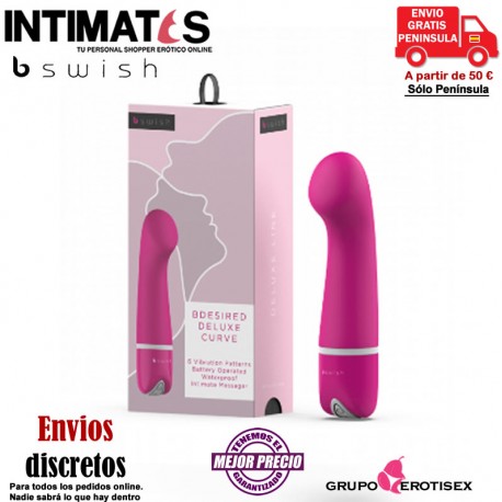 Bdesired Deluxe Curve - Rosa · Estimulador de clítoris · B Swish, que puedes adquirir en intimates.es "Tu Personal Shopper Erótico Online" 