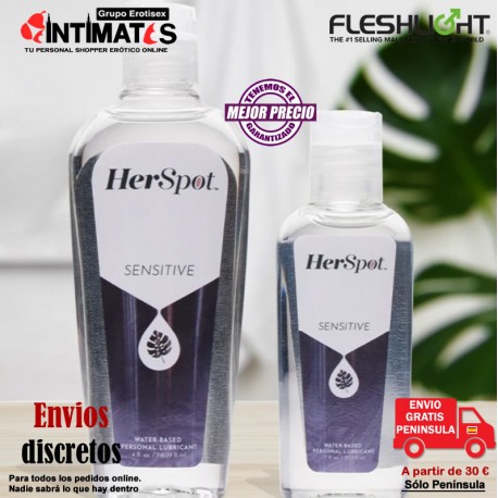 Sensitive Lube de HerSpot 50ml · Lubricante a base de agua · Fleshlight