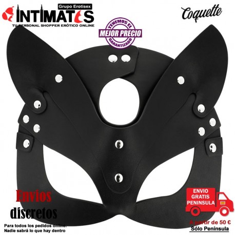 Orejas de gato · Máscara de cuero vegano · Coquette, que puedes adquirir en intimates.es "Tu Personal Shopper Erótico Online" 