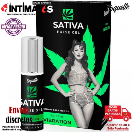 Sativa Pulse Gel 6ml · Vibrador liquido unisex · Coquette, que puedes adquirir en intimates.es "Tu Personal Shopper Erótico Online"