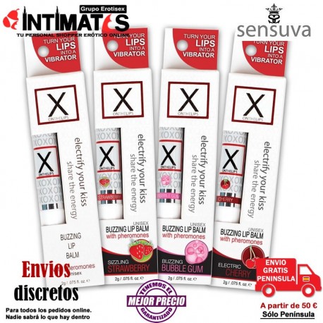 X on the Lips Balm · Bálsamo labial vibrante · Sensuva, que puedes adquirir en intimates.es "Tu Personal Shopper Erótico Online" 