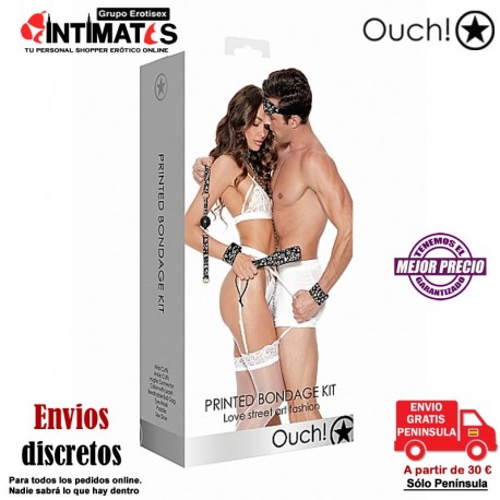 Love Street Art Fashion - Black · Kit de Bondage Estampado · Ouch!, que puedes adquirir en intimates.es "Tu Personal Shopper Erótico Online" 