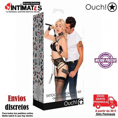 Old School Tattoo Style - Black · Kit de Bondage Tatuado · Ouch!, que puedes adquirir en intimates.es "Tu Personal Shopper Erótico Online" 