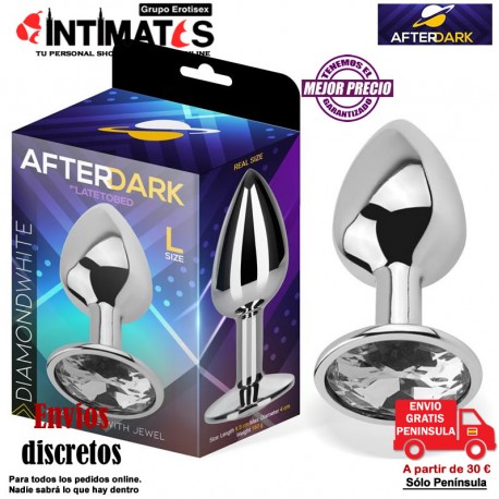 Diamond White · Plug anal de aluminio - L · AfterDark
