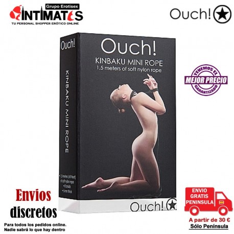 Kinbaku Mini Rope · Cuerda negra de dominación 1,5m · Ouch!, que puedes adquirir en intimates.es "Tu Personal Shopper Erótico Online" 